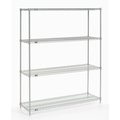 Nexel Wire Shelving, Poly-Z-Brite, 60W x 14D x 74H 14607Z